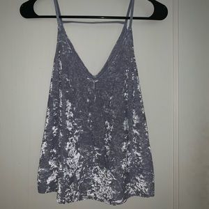 American Eagle Lavender Crushed Velvet V-neck Tank